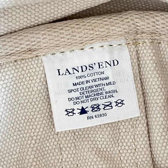 Lands End Medium Natural Open Top Canvas Tote Bag - Picture 9 of 12